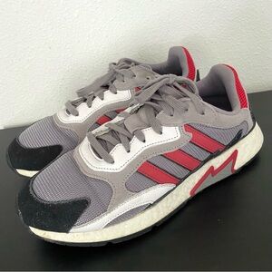 Adidas Tresc Run Grey Scarlet Red Core Black White EF0765 Athletic Sneak…